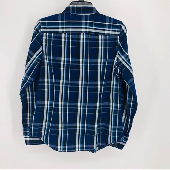 Tommy Hilfiger Sz M Blue Black Plaid Western Classic Button Down Collar Shirt - Picture 5 of 7